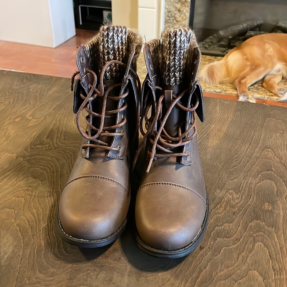 JustFab Sweater Ankle Bootie